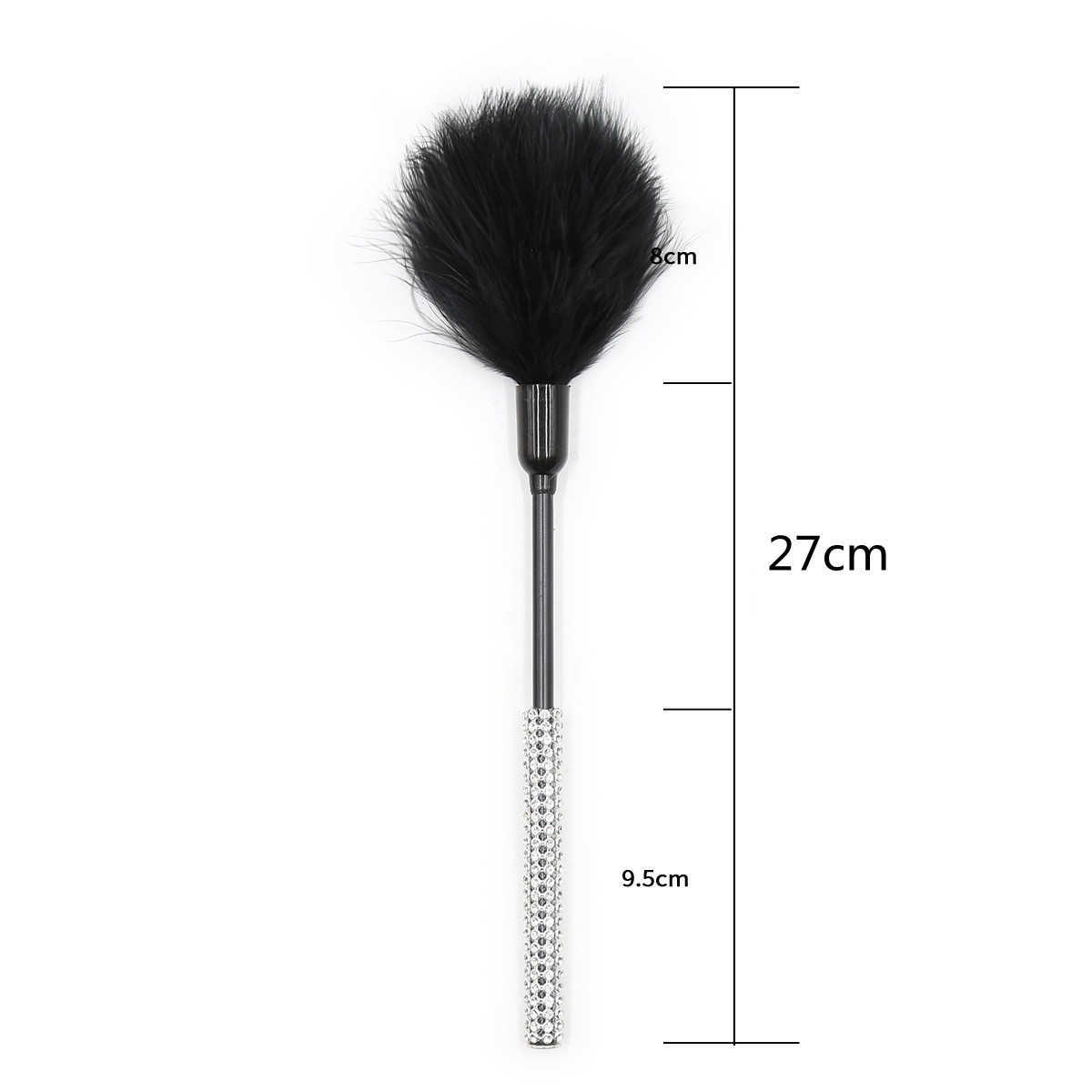 マッサージ27cm Tickler Flirt Feather Whip Rhinestone Adult Bondage Sex Toys FetishBDSM Nipple Stimulation Products