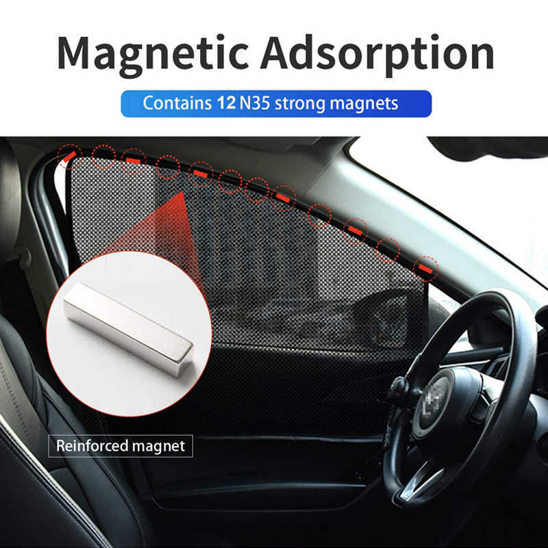 Новый Universal Car Sunshade Magnetic Crolemablese Arthable Sete Anti-Rect Sun Car Acte Cover Cover Lummer Protection Window