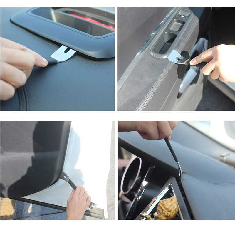 Nytt rostfritt stål Två-end Auto Door Clip Panel Trim Borttagning Bil Demontering Pry Tool Panel Audio Terminal Car Trim Borttagningsverktyg