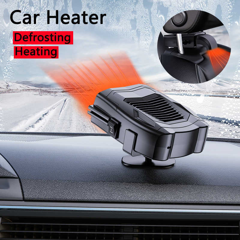 Ny 12V bilvärmare Dual Använd elektrisk uppvärmningsfläkt för husbilsbilsätesvärmare vindrutan Demister Defroster Auto Accessories