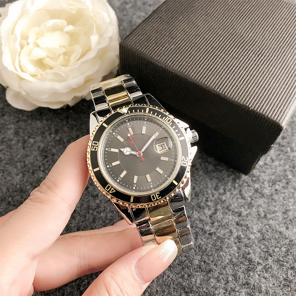 ファッションブランドのリストウォッチメンズスタイルスチールメタルバンドQuartz Luxury with Logo ClockR338