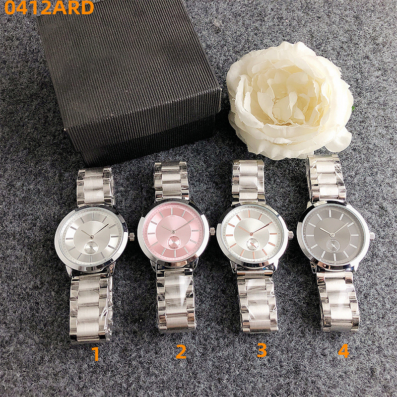 Moda Full Brand Wrist Watch Men Mulher Style Steel Metal Band Quartz Luxury With Logo Clock AR 74