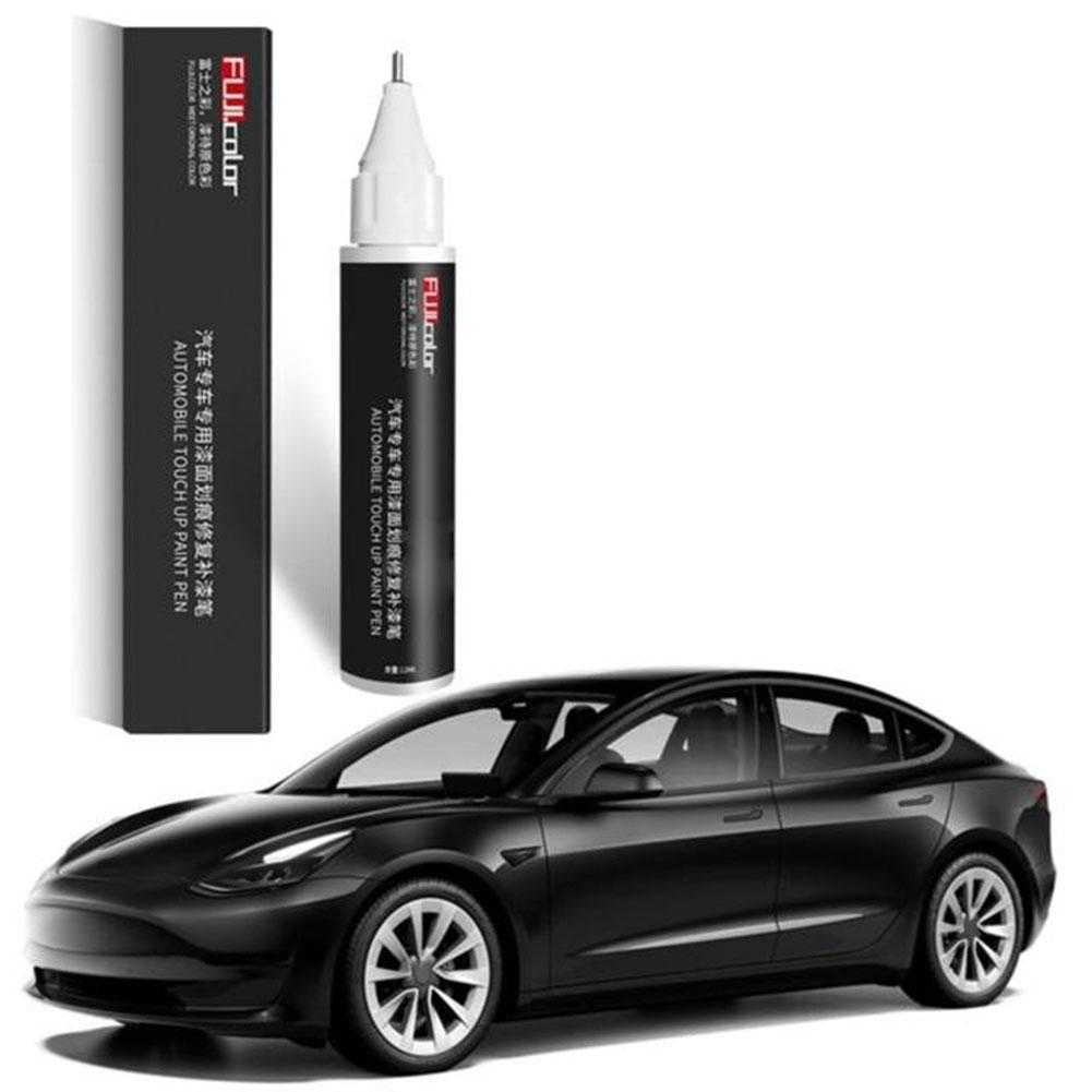 Ny passform för Tesla Model 3 X Y S bil Scratch Remover Paint Pennor Bilfärg Reparation Pen Black White Paint Fixer Reparation Wheel Hub