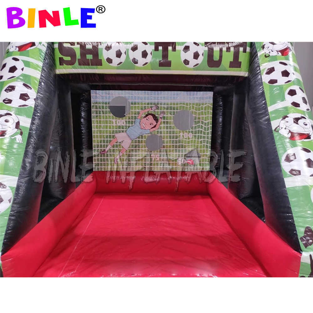 Portable 12x12ft inflatable football penalty shootout inflatable soccer goal post kick games target for rental business