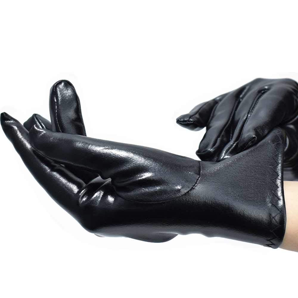 Fashion Punk Patent Leather Gloves Dance Stage Performance Etiketthandskar