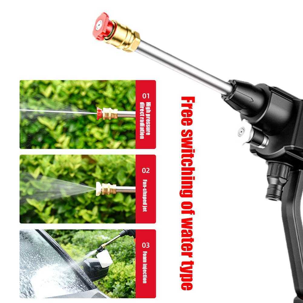 Neue 60bar Hochdruck Auto Waschmaschine Wasser Pistole 300w Tragbare Hochdruckreiniger Cordless Auto Waschmaschine Reiniger Einstellbare Düse