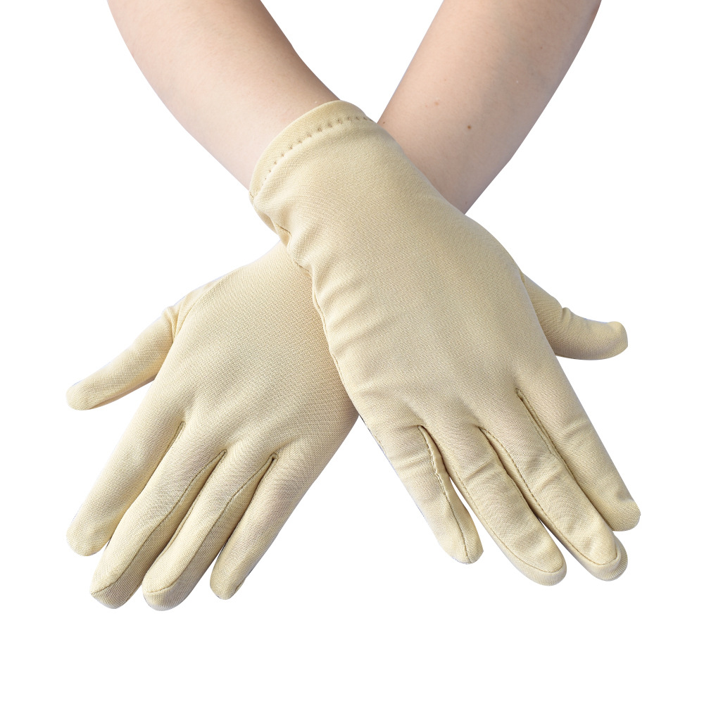 Spring осенью Новые женские защиты от рук эластичные перчатки Короткие и тонкие дышащие этикета танцевальные перчатки