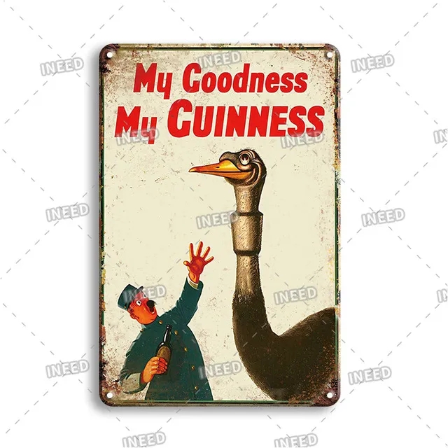 Hisimple Vintage Beer Metal Wall Art Affisch Beer Brand Tin Sign Vintage Drink Tid Metal Sign Irish Pub Kitchen Restaurant Home Decoration Bar Club Wall Decor