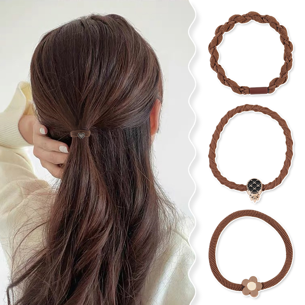 Basic Hair Ties for Women, High Elastic Hair Band Ponytail Holders, Versatile Hair Loop, Hair Ornament Headwear Rope 