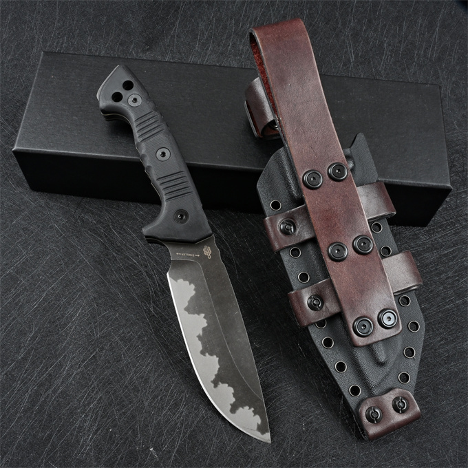 ML M33 Strong Survival proste nóż Z-War Kamienne PUNK PUNKT BLODE PEŁNY TANG BLACK G10 Stałe noże taktyczne Outdoor Blade z Kydex