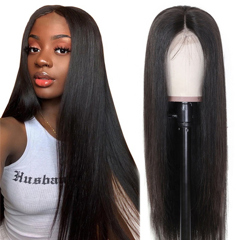 Lace Front Wigs For Women Black Long Straight Hair Glueless Lace Wigs Synthetic Long Silk Straight Natural Wig Heat Resistant Fiber