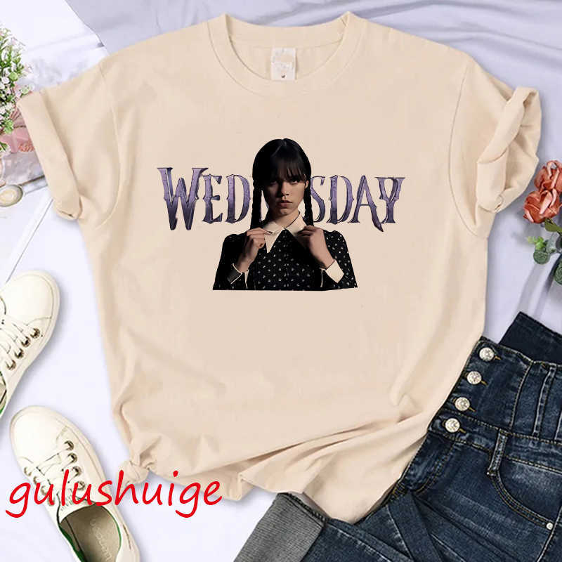 Womens T-Shirt T-shirt Women I Hate Everything Wednesday Addams Tshirt Kaii Y2k Punk Nevermore Academy T Shirt Gothic Harajuku Tshirt Female P230515