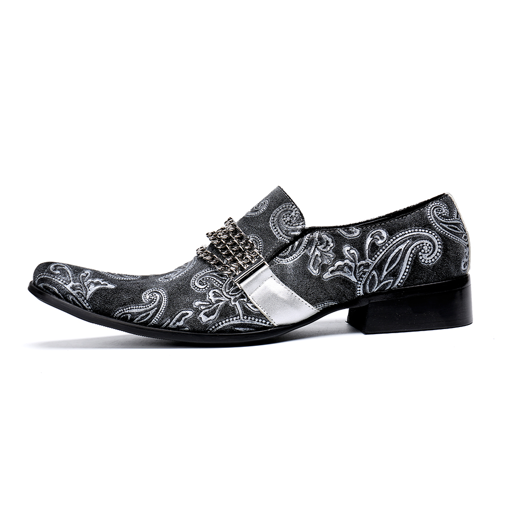 Zapatos elegantes de punta estrecha para boda, zapatos formales bordados de gran tamaño de estilo británico, zapatos de cuero originales para banquetes de hombre