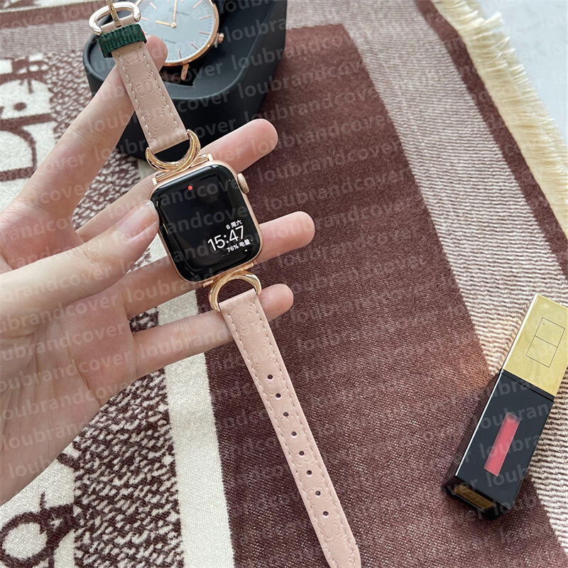 G Designer Apple Watch Band Uhrenarmband für Apple Watch Serie 8 3 4 5 6 7 Gold 38 mm 42 mm 44 mm 49 mm iWatch-Bänder Lederprägung 3D-Konkavmuster Armband ap Uhrenarmbänder
