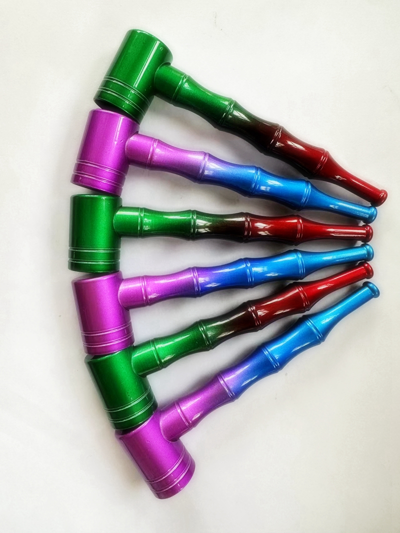 Los últimos tubos de unión de bambú de aleación de aluminio de colores, filtro extraíble innovador portátil, tubo de fumar, pipa de mano, hierba seca, tabaco, cuchara, cuenco, soporte para cigarrillos