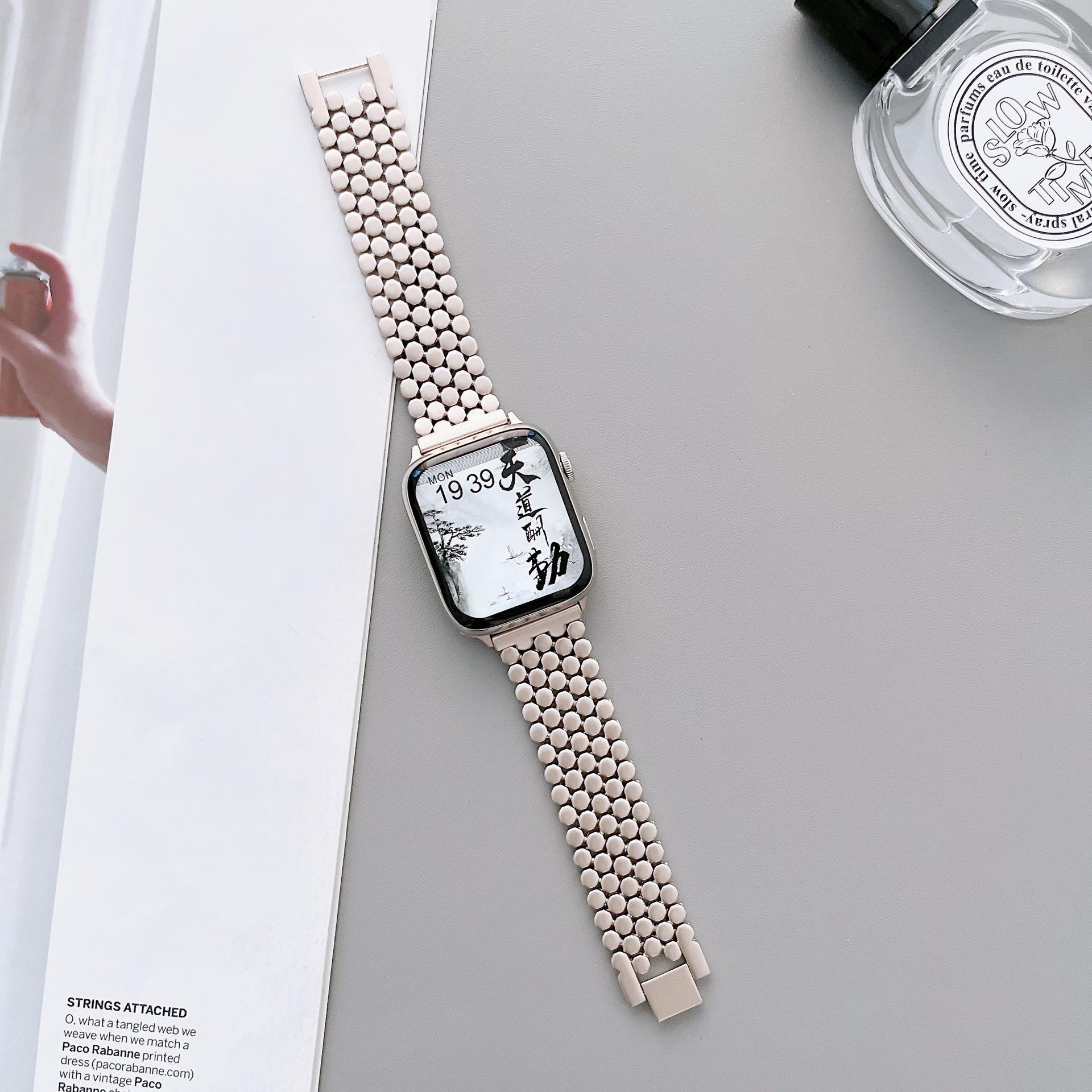 Pulseira milanesa pulseira correia correia para Apple watch Ultra 49mm Série de bandas 8 7 6 SE 5 41mm 45mm 44mm 42mm 42mm de aço de aço de aço de luxo tira de meta