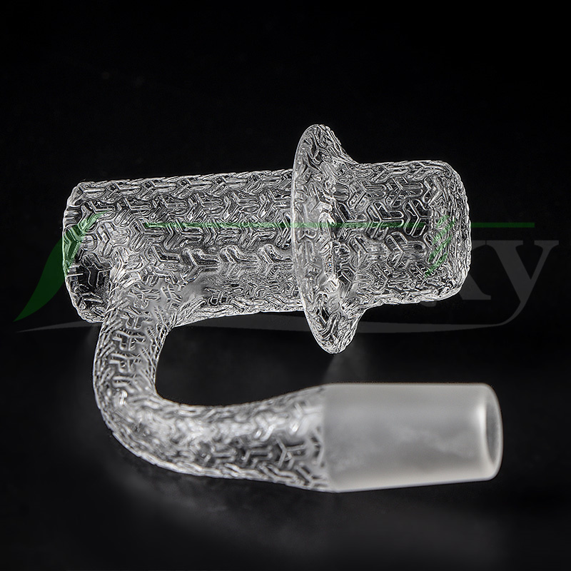 Beracky sandgestrahlter HALO Full Weld Smoking Quartz Blender Banger, abgeschrägte Kante, berauschende Rauchnägel mit Diamant-Vergaserkappe, 2 Rubinperlen für Glas-Wasserbong-Dab-Rigs