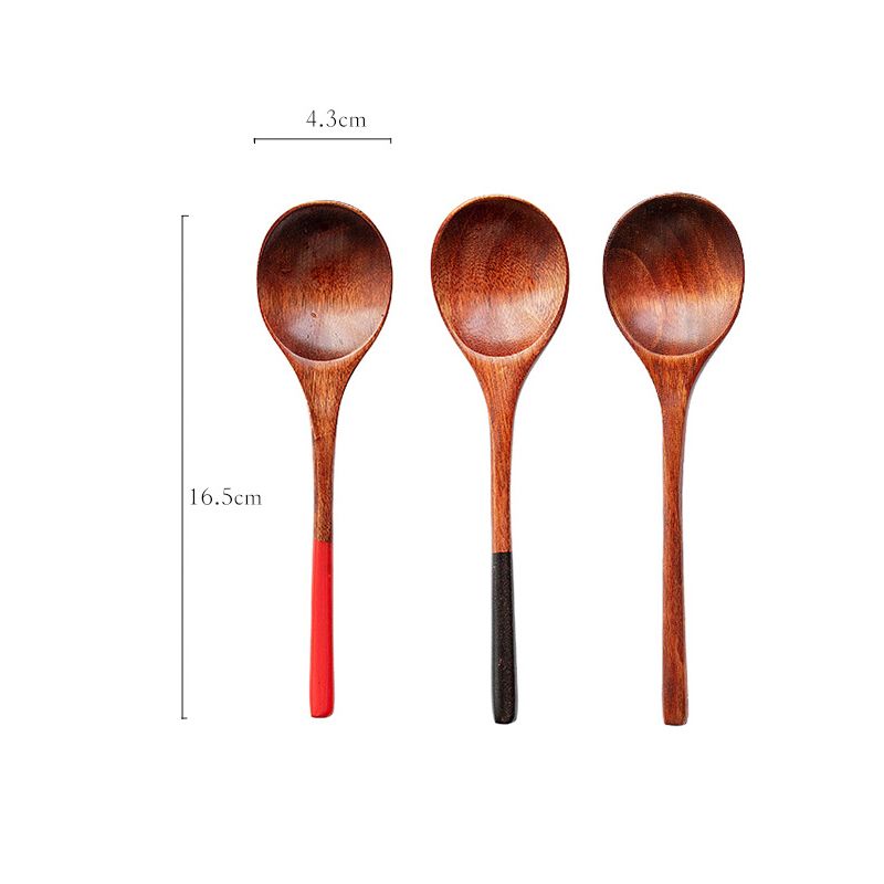 Yaratıcı Ahşap Çorba Kaşığı Çevre Dostu Ürünler Sofra Takımları Doğal Elips Ladle Kaşıkları yemek pişirme