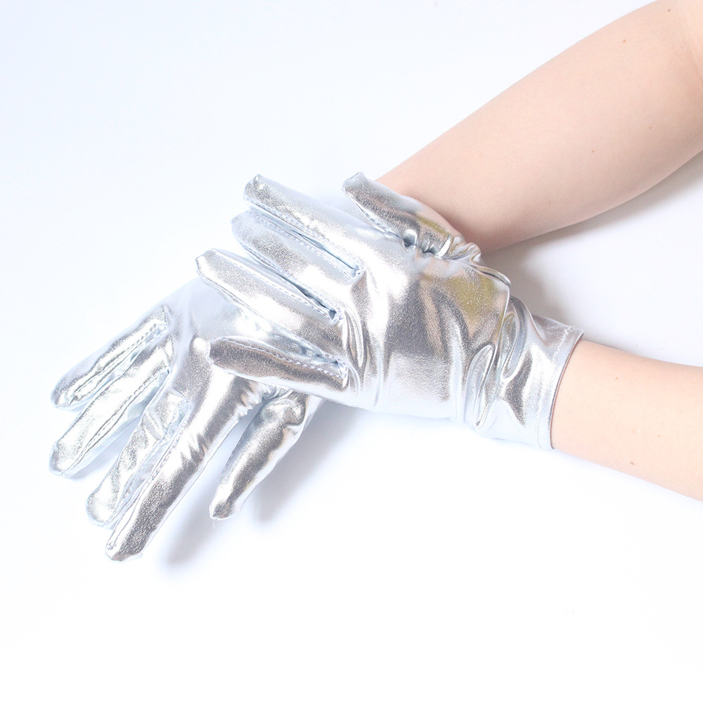 Fashion Punk Patent leather Gloves Dance Stage Performance Etiquette Gloves