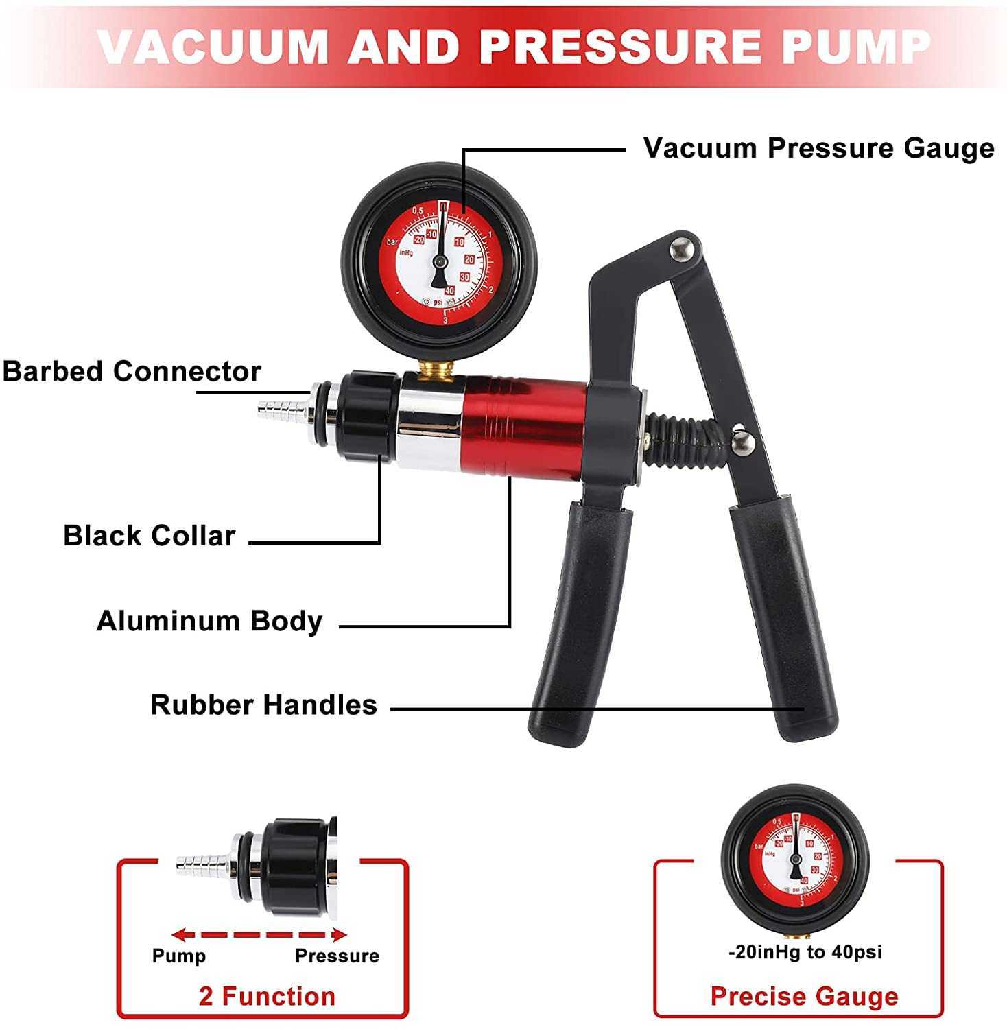 NIEUWE Hand vastgehouden vacuümpomptester Set vacuümmeter en rembleeder-kit voor Automotive Auto Diagnostic-Tool