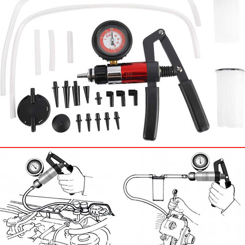 NIEUWE Hand vastgehouden vacuümpomptester Set vacuümmeter en rembleeder-kit voor Automotive Auto Diagnostic-Tool