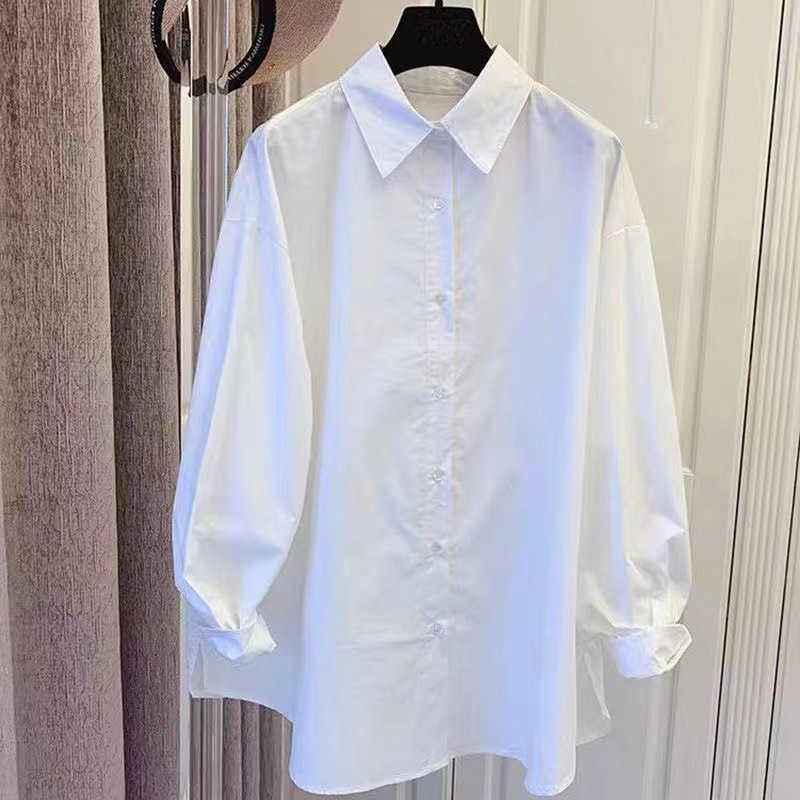 High Quality Pure Cotton Han Fan Lazy Style Doll Style Loose Fitting Long Sleeved Design Shirt for Women 2023 Spring Shirt for