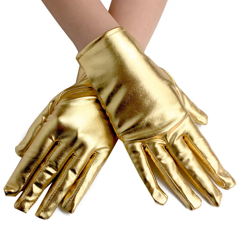 Fashion Punk Patent leather Gloves Dance Stage Performance Etiquette Gloves