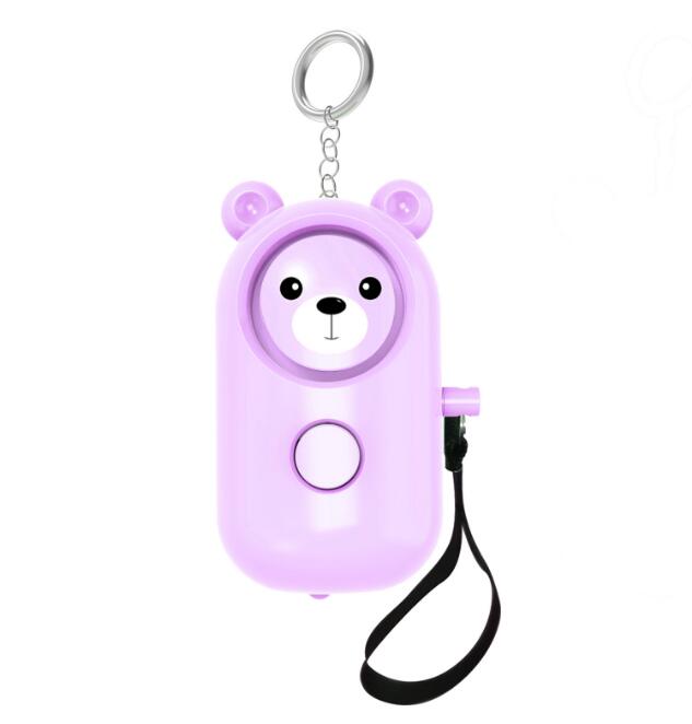 130dB ABS Bear Alarm Keychains Personlig LED -ficklampa Självförsvar Keyrings Säkerhet Säkerhetsvarning Anordning Nyckelkedja för kvinnor Män barn äldre