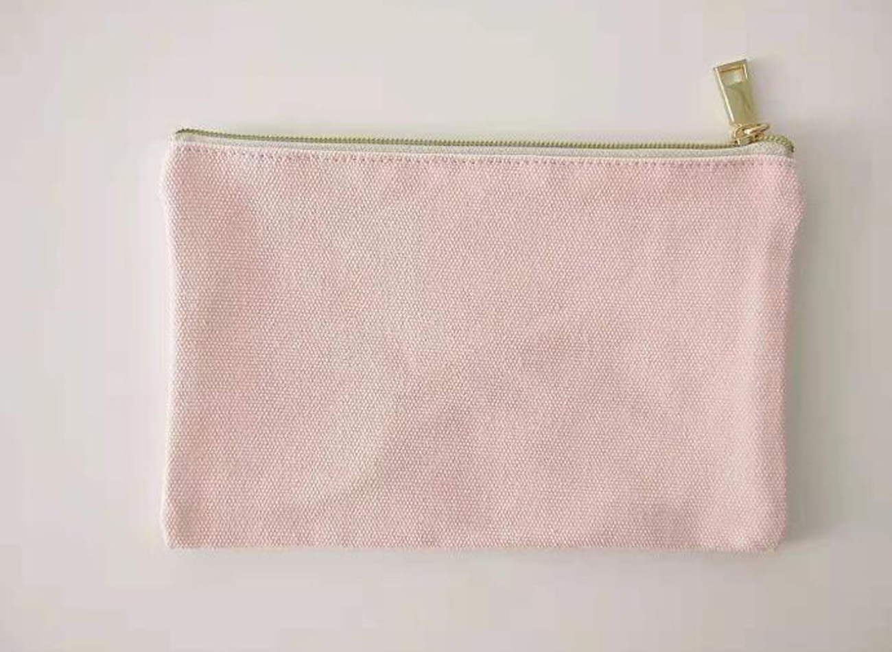 Cell Phone Pouches Blank 16oz Canvas Large Capacity Cellphone Cosmetic Bag With Gold Zipper Mix Color