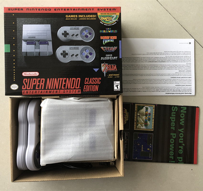 Original Super SNES Nintendo NES rétro classique lecteur de jeu vidéo portable TV Mini console de jeu 30 21 jeux sauvegarde de jeu avec double manette