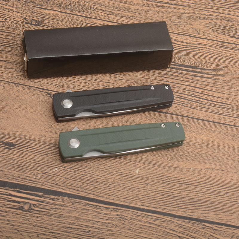Specialerbjudande M6662 Flipper Folding Knife D2 Satin Drop Point Blade G10 Handle Outdoor Ball Bearing Fast Open EDC Pocket Knives 2 Handle Colors