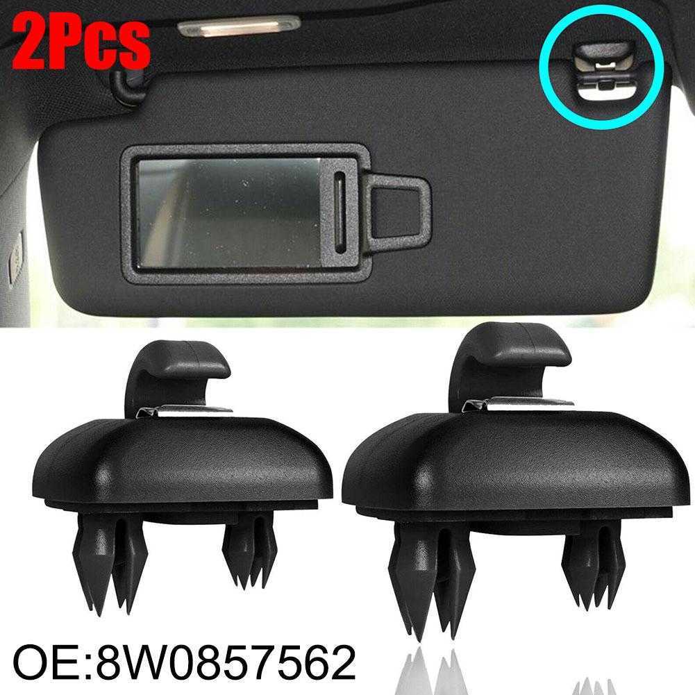 New Abs Plastic Black Sun Visor Clip Hooks 4.2*2.1cm 4f0857561 8w0857562a for Audi A6 C6 A8 /vw Passat B7