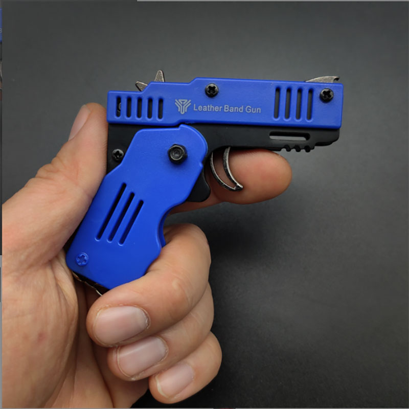 It is possible to use the M1 mini pendant folding rubber band gun with keychain alloy plastic for toy soft bullets between the ages of 8 and 55