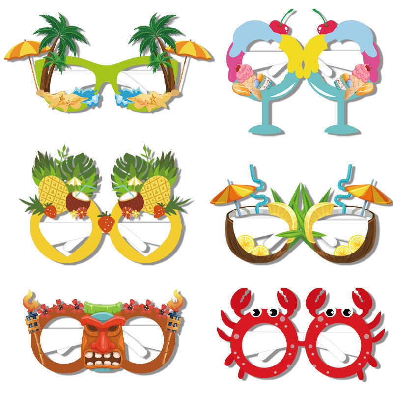 6 pièces nouveau verres de papier de fruits marins fête d'été accessoires de photo de fête décorative pour enfants