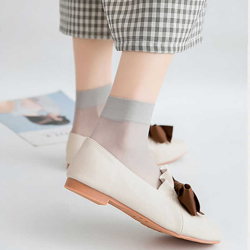 Çoraplar Çorap 5 Çift Anti Sıkışan İpek Kadınlar Yaz Şeffaf Çoraplar Pamuk Pamuk Tek Kayma Olmayan Dikişsiz İnce Elastik Nefes Bulabilir Naylon SOCKS P230516