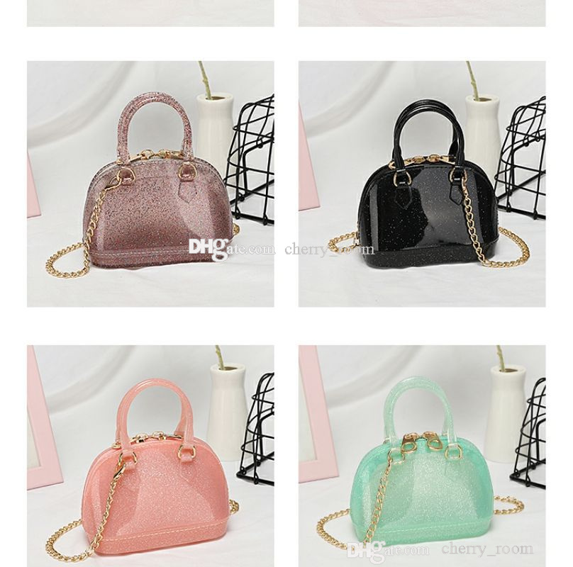 baby girls princess mini small shell bag kids one shoulder cross-body portable handbags chain teenage children cute tide jelly bags F1670