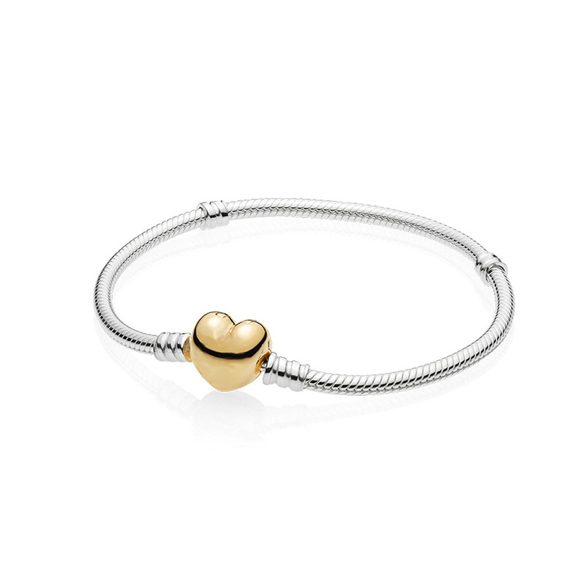 925 libras de prata Novo charme de moda Original Pandora Bracelet, pulseira de prata conjunto com pulverização de óssea de óssea de árvore genealógica amor