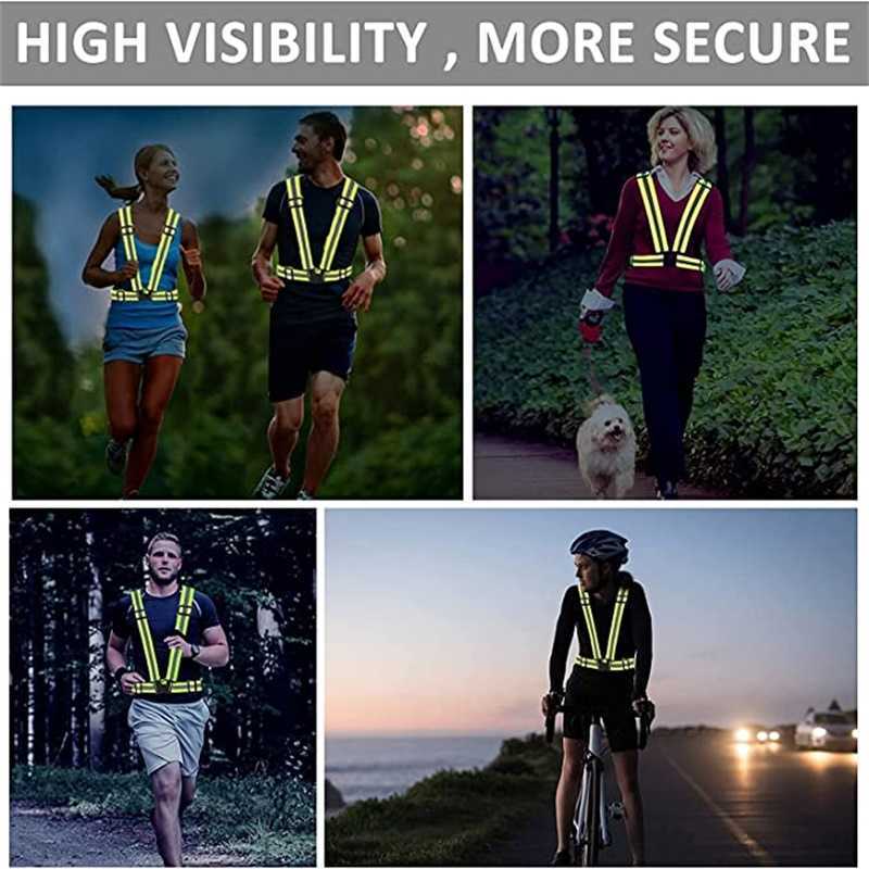 Neue verstellbare reflektierende Riemen, Nachtarbeit, Sicherheit, Laufen, Radfahren, reflektierende Sicherheitsweste, hohe Sichtbarkeit, reflektierende Sicherheitsjacke