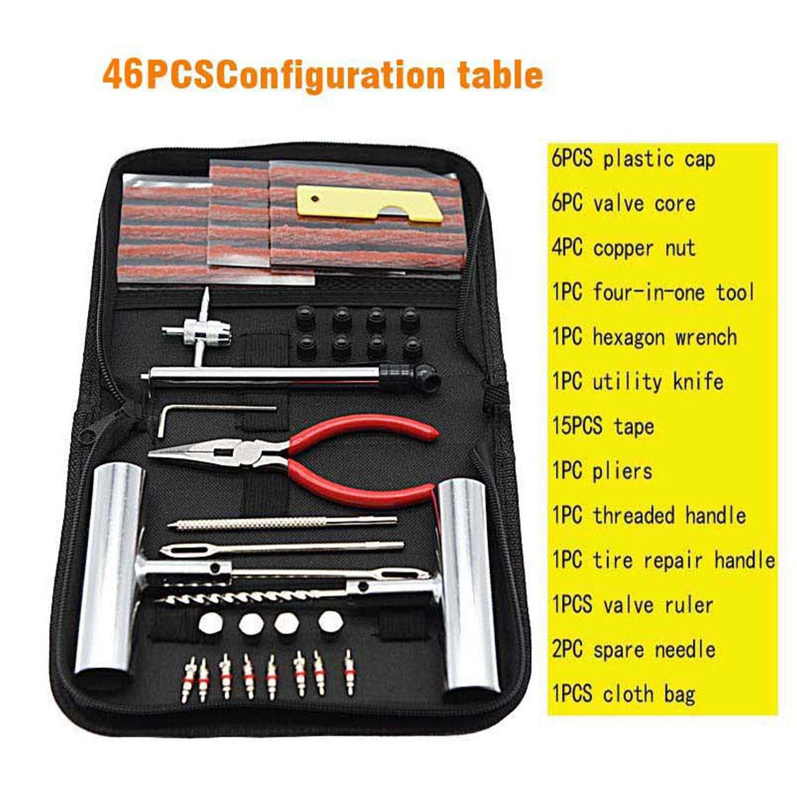 New Motorcycle Anti-puncture Kit Flat Tyre Repair Kit Patch Repair Original Tires Automotive Tools Tubeless Tire Repair Set