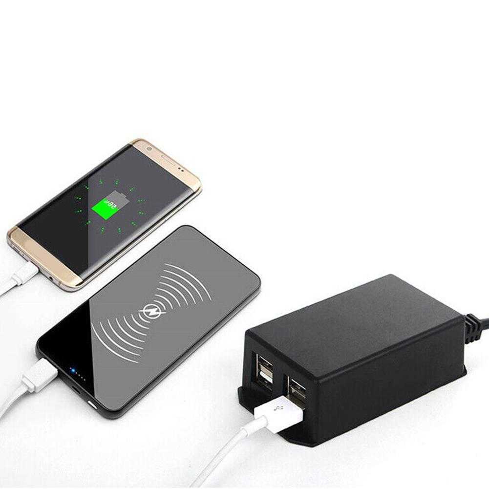 Bil Ny DC Power Adapter med batteriklipp 12V Vehicle USB -laddare för mobiltelefon 4 -portar Identifiera shuntladdning automatiskt