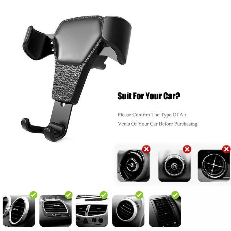 Ny Universal Gravity Auto Phone Holder Car Air Vent Clip Mount Mobile Telefon Holder Mobiltelefonstöd för iPhone för Samsung