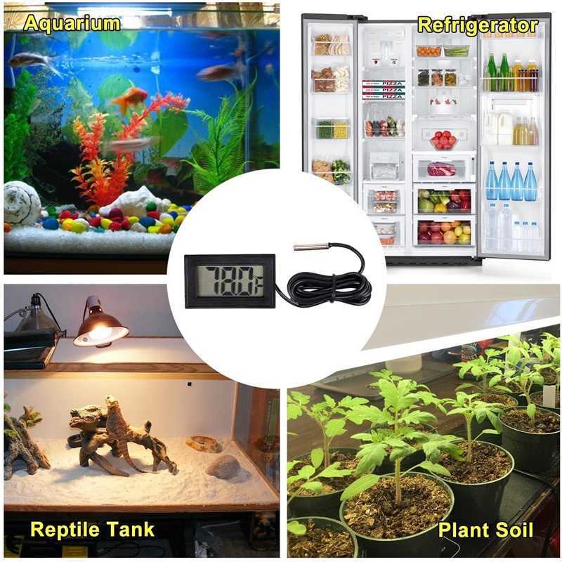 Ny Mini Digital LCD inomhus Bekväm temperatursensorfuktighet Mätare Termometer Trådlös kylskåp Aquarium Display inomhus