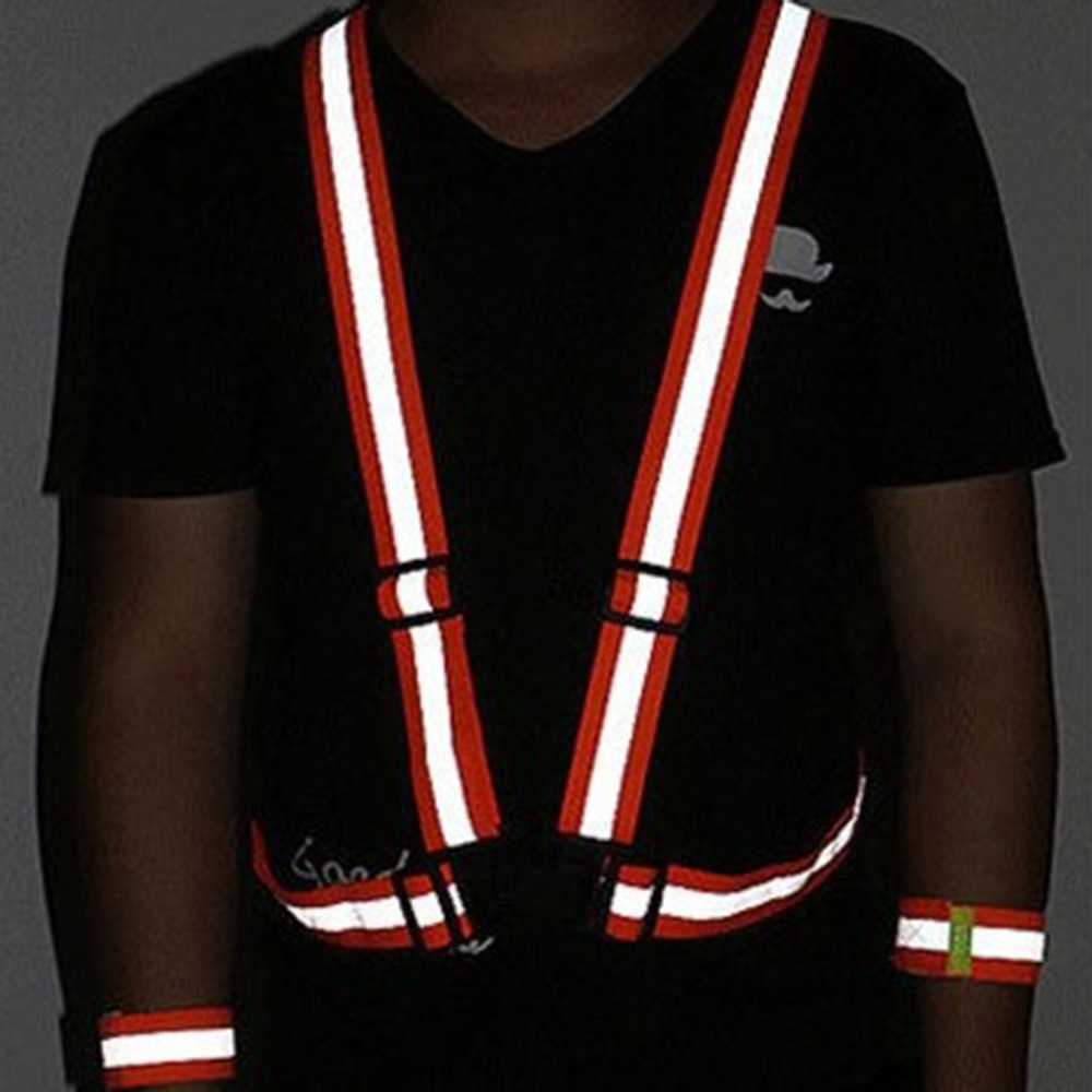 Nieuwe universeel verstelbaar veiligheidsvest elastische band reflecterende veiligheid jas reflecterende riemen Night Running Riding Clothing Vest