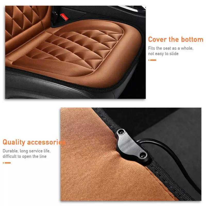 New Heated Car Seat Cover Fast Heating Seat Cushion 12V Heated Car Seat Protector Universal Car Heater 