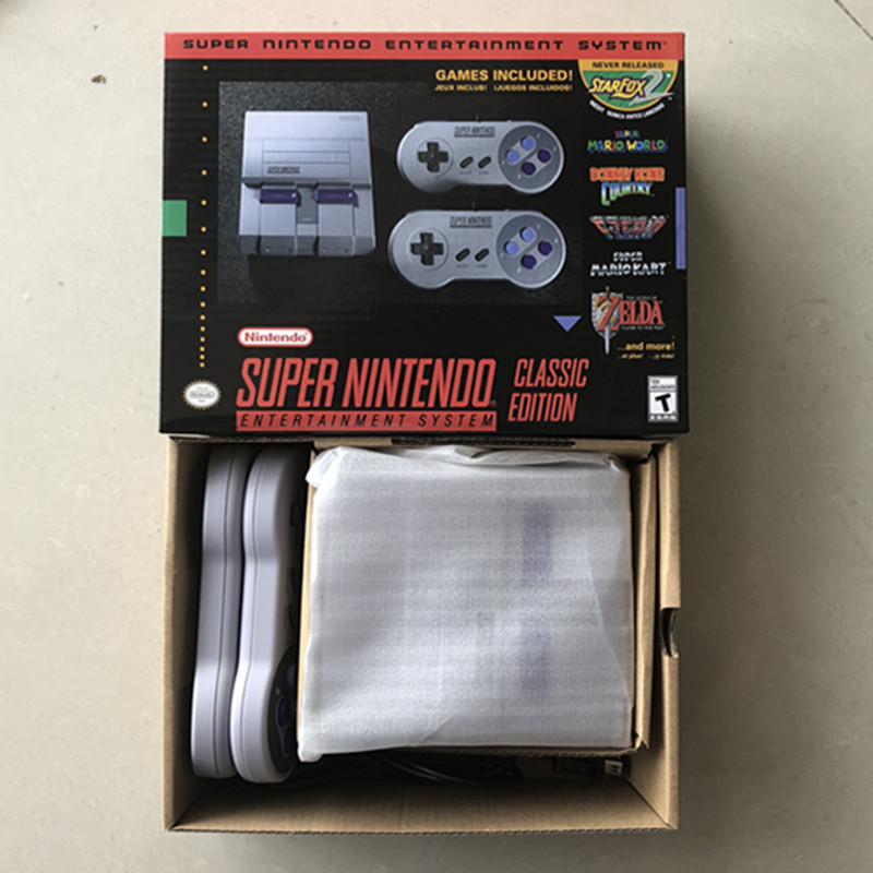 Original Super SNES Nintendo NES rétro classique lecteur de jeu vidéo portable TV Mini console de jeu 30 21 jeux sauvegarde de jeu avec double manette