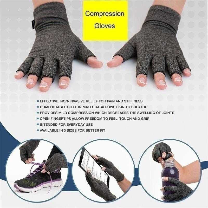 Cycling Gloves Winter Compression Arthritis Gloves Rehabilitation Fingerless Gloves Anti Arthritis Therapy Gloves Wrist Support Wristband P230516