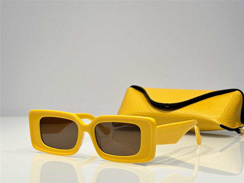 Nowe projekty mody prostokątne okulary przeciwsłoneczne octanowa rama z anagramem w złotym wykończeniu na świątyniach popularne nowoczesne minimalistyczne szklanki UV400 40104U