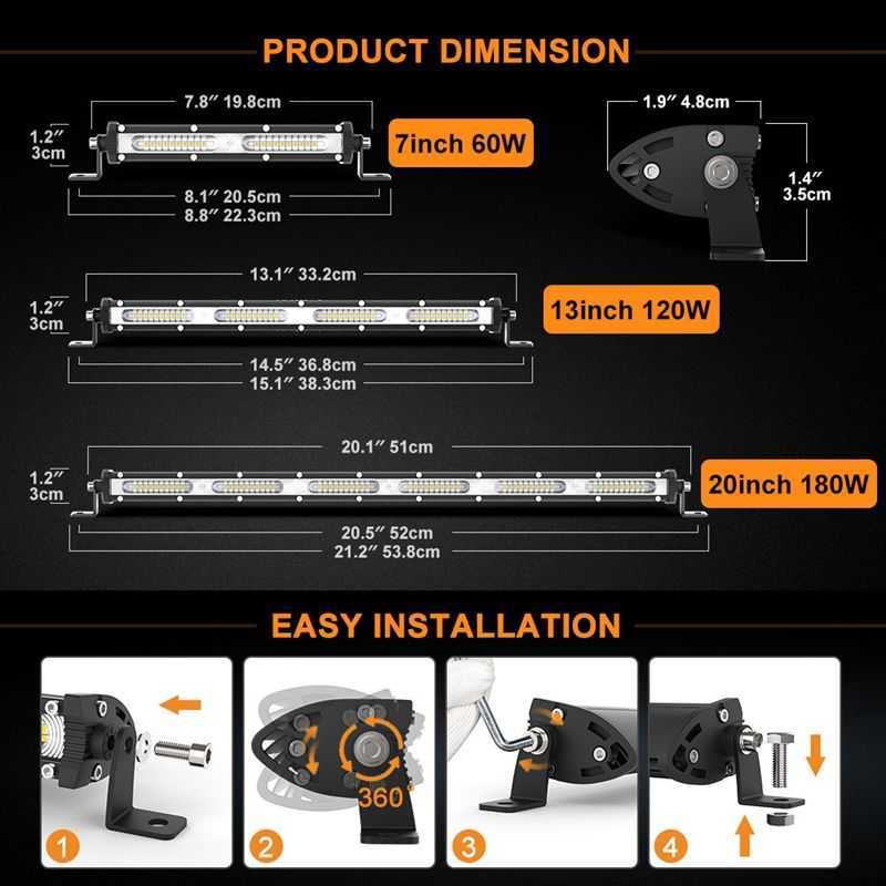 Neue 7/14/20 Zoll LED-Arbeitsleuchte, ultradünne einreihige LED-Lichtleiste, geeignet für Off-Road-4x4-Jeep-LKWs, Traktor-Nebelscheinwerfer