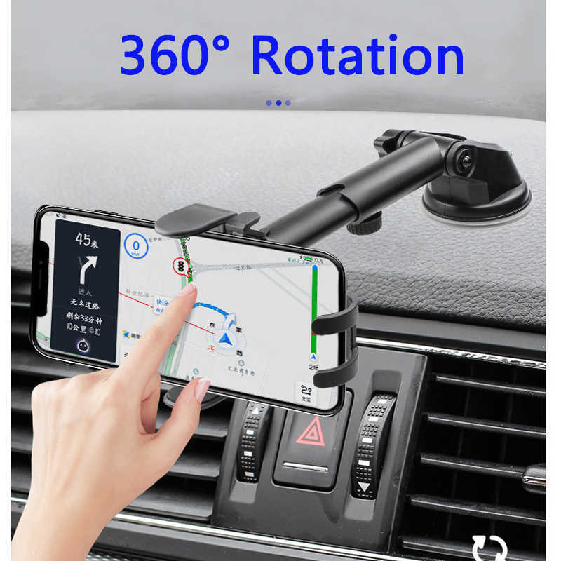 Nuovo supporto telefono auto regolabile Ventosa Supporto telefono auto telescopico regolabile girevole universale Decorazione auto