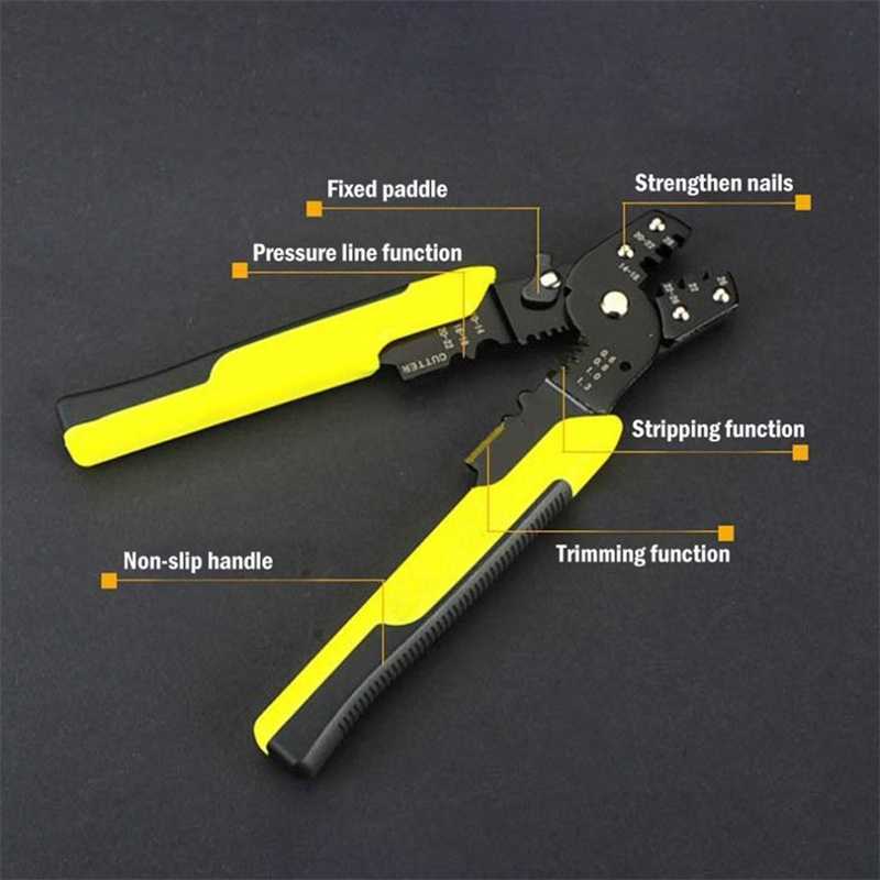 Ny automatisk krympningsverktyg Kabeltråd Strippare Skalningstång Justerbar terminal Cutter Wire Multi-Tool Crimper